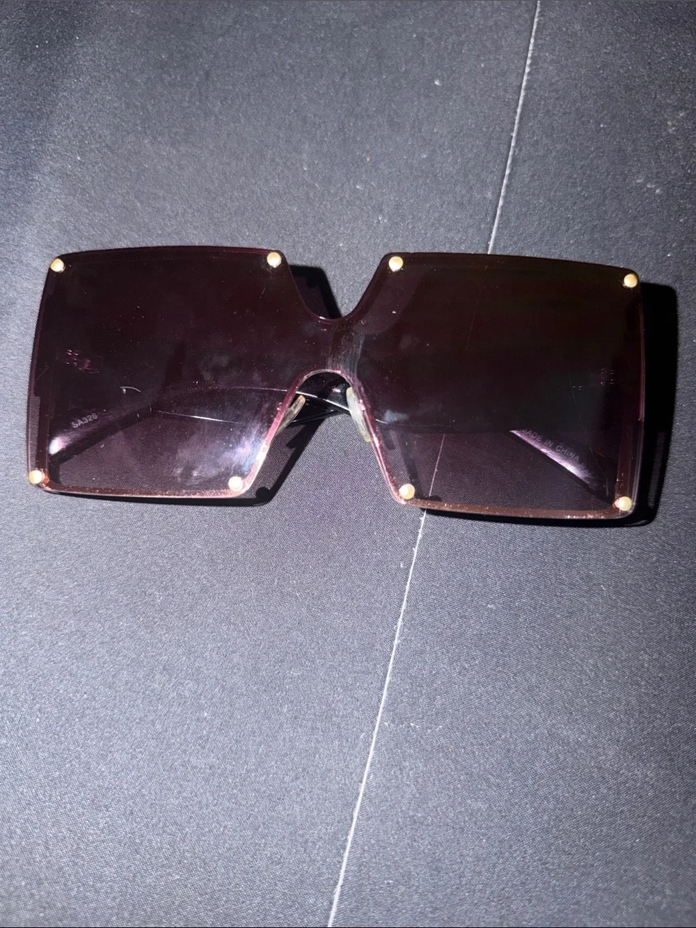 Oversized Rimless Shield Sunglasses in Iridescent Smoke